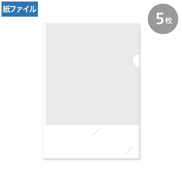 紙製クリアファイル 名刺差込み A4 ホワイト(3/4透かし) 5枚
